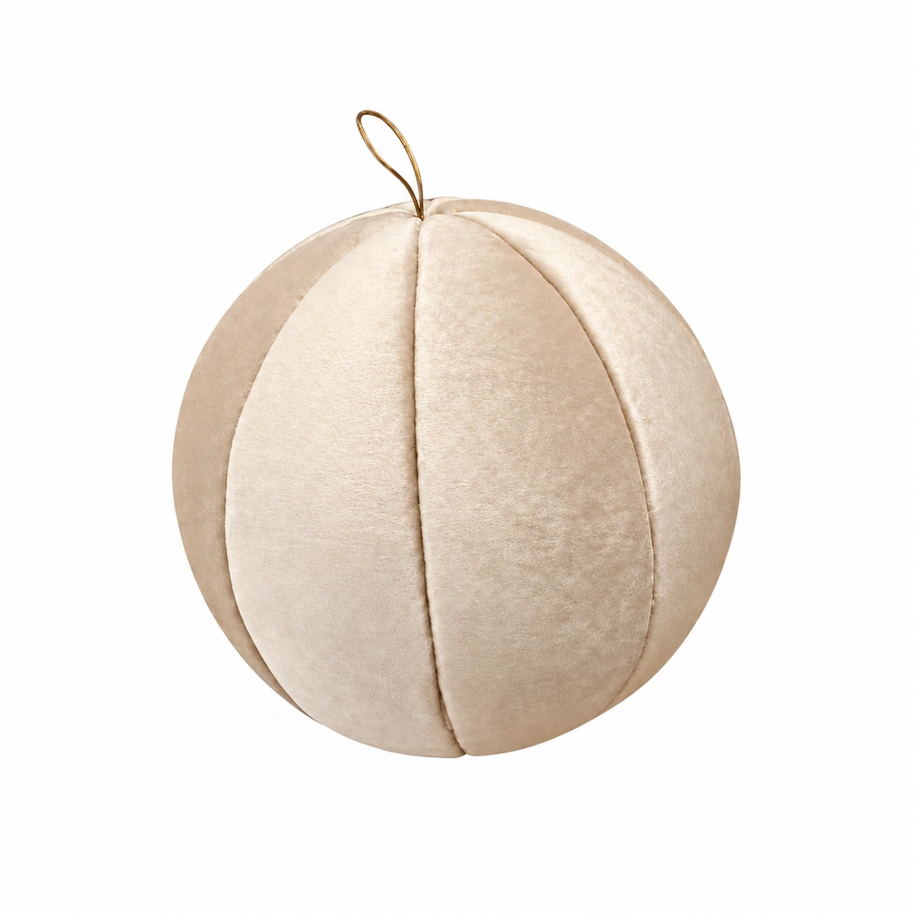 [ETBEI40] Esfera Terciopelo Beige Grande