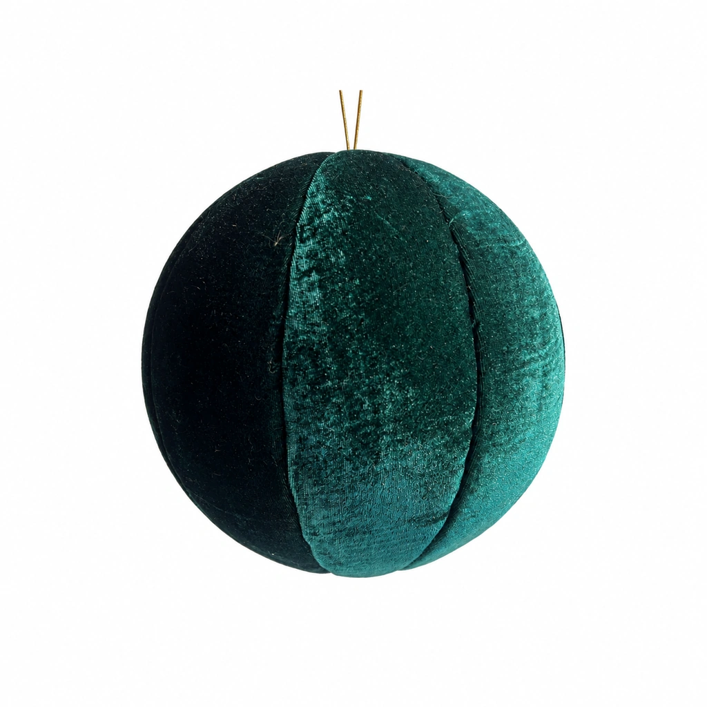 Esfera Terciopelo Verde Navidad Mediano
