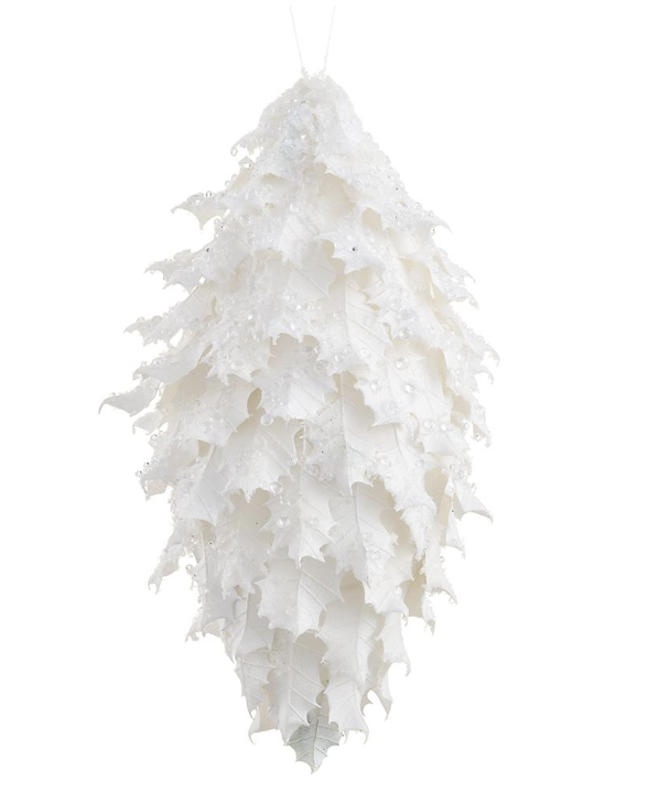 [XM0463-WH] Piña Blanco Hoja 11"