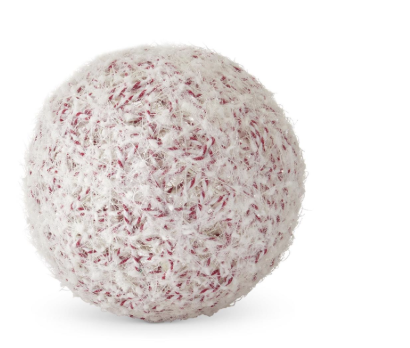 Esfera Blanco Rojo Estambre Glitter 12"