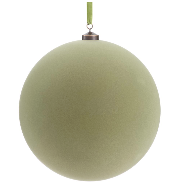 Esfera Verde Olivo Terciopelo 8"