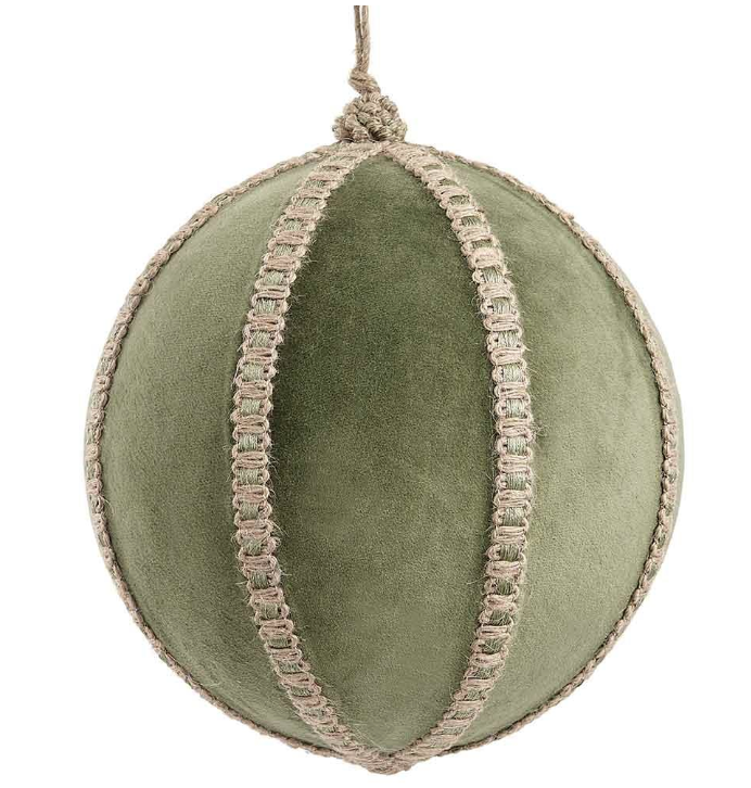 Esfera Verde Olivo Gajos Terciopelo