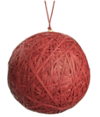 Esfera Rojo Rafia 8"