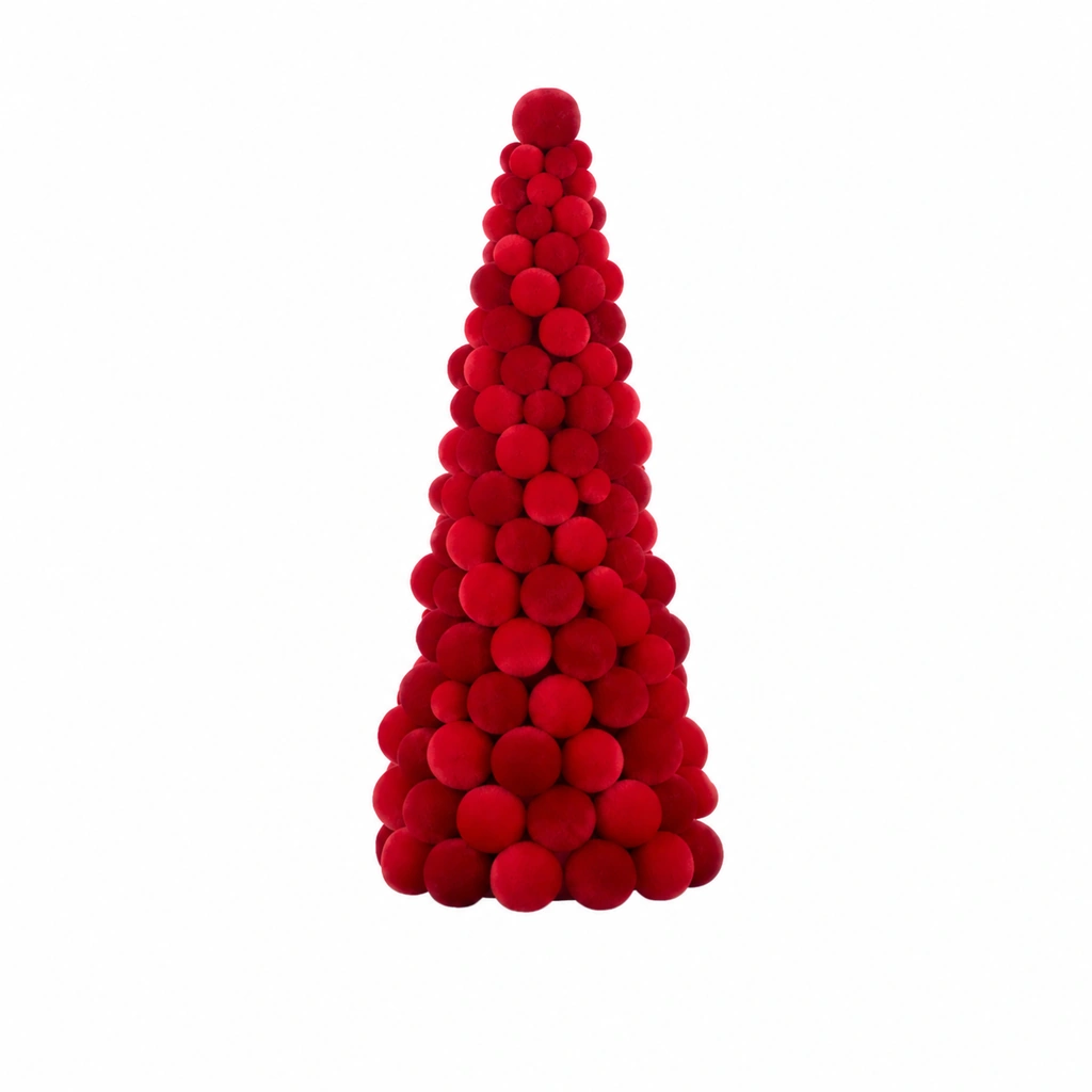 Arbol Esfera Terciopelo Rojo 1.5m