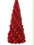 Arbol Esfera Terciopelo Rojo 1.5m