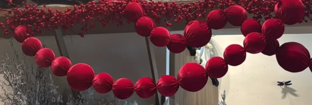 Guirnalda Rojo Terciopelo 1.7m