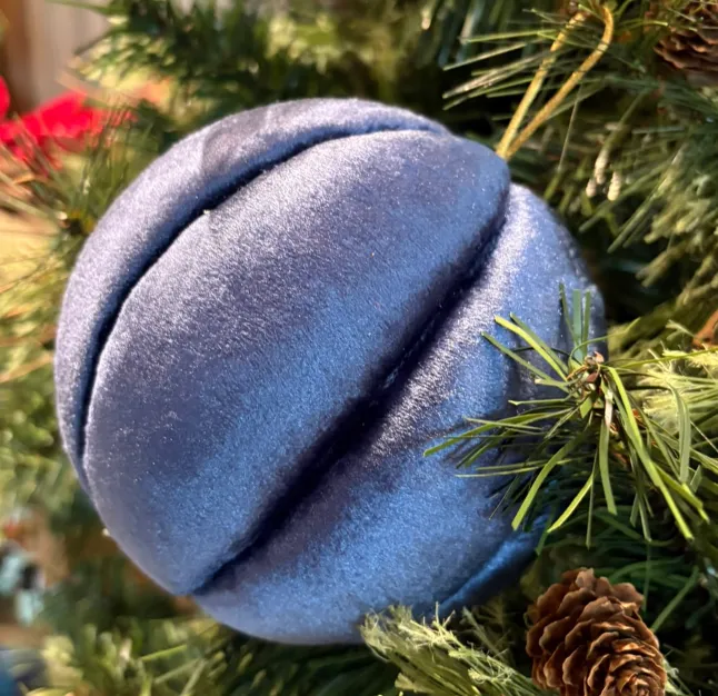 Esfera Terciopelo Azul Mediano