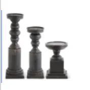 Set 3 Porta Vela Madera Negro
