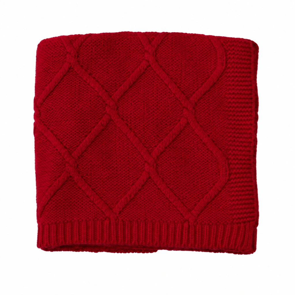 Throw Rojo 60" Tejido
