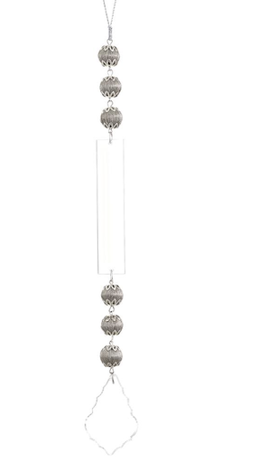 [XM0263-SI/CW] Colgante Gota Plata Bolas 13"