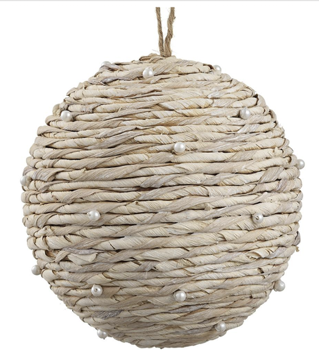 [XN1014-BE/P] Esfera Yute Perla 8"